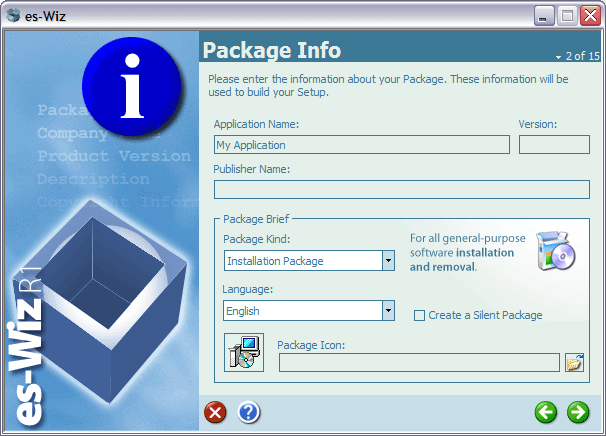 Информация о пакете - второй шаг создания дистрибутива
